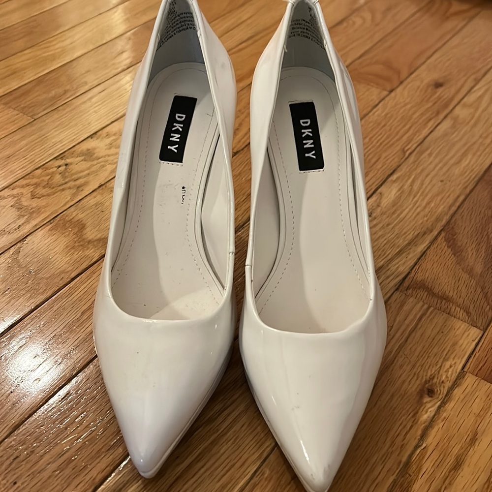 White DKNY heels
